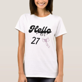 Camisa de aniversário de 27 anos fofa para meninas