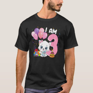 Camisa de Aniversário de 3 Anos de Idade Menina Ga