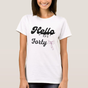 Camisa de aniversário de 40 anos fofo para meninas