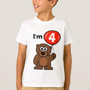 Camisa de aniversário de 4 anos para criança de qu