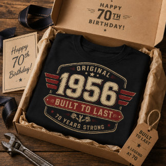 Camisa de Aniversário de 70 Anos Mecânico Construí