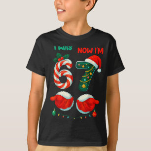 Camisa de Aniversário de 7 Anos Era 6 Agora Sou 7