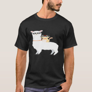 Camisa de aniversário de animal Gato Fofo Montando