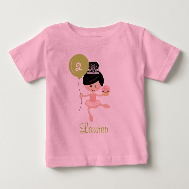 Camisa de aniversário de Ballerina asiática (Frente)