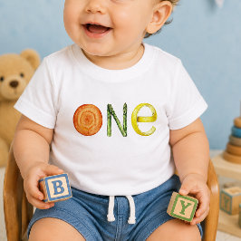 Camisa de Aniversário de Bebê de Um Ano de Cenoura