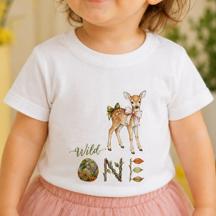 Camisa de aniversário de bebê Deer Wild One