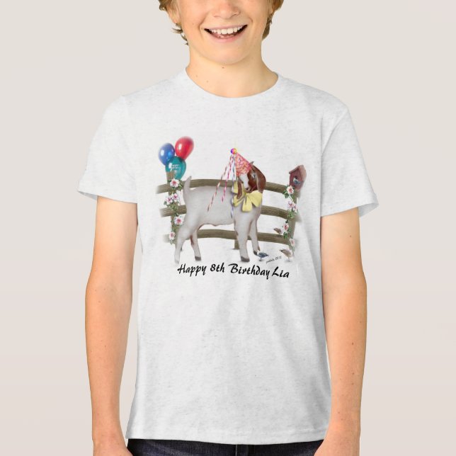 Camisa de aniversário de cabrito Boer Adorável Per (Frente)