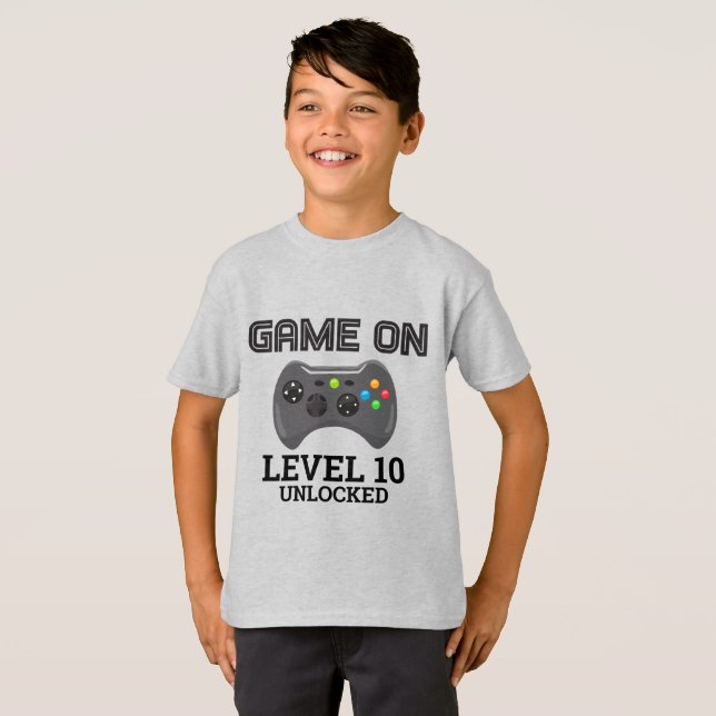 Camisa de Aniversário de Controle de Nível de Jogo (Frente Completa)