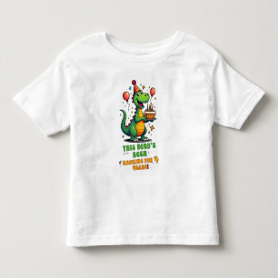 Camisa de aniversário de dinossauro bonito para Ve