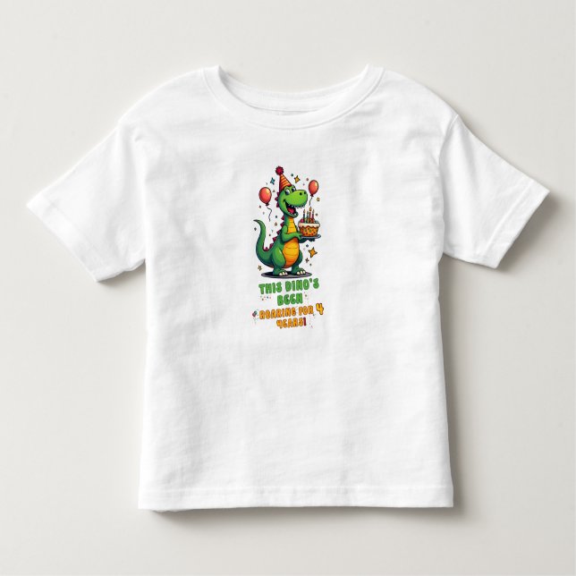Camisa de aniversário de dinossauro bonito para Ve (Frente)