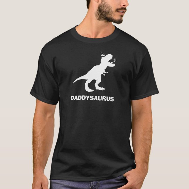 Camisa de Aniversário de Dinossauro Daddysaurus (Frente)