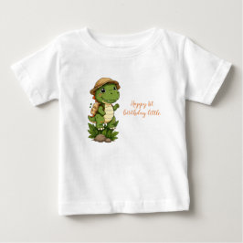 Camisa de Aniversário de Dinossauro Fofo para Cria