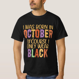 Camisa de aniversário de outubro de halloween