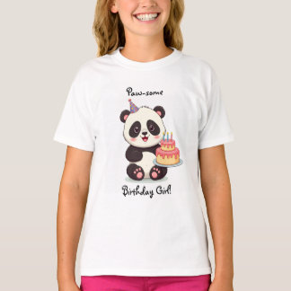 Camisa de Aniversário de Panda Menina