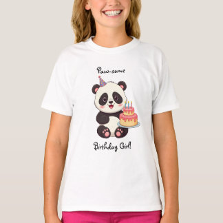 Camisa de Aniversário de Panda Menina