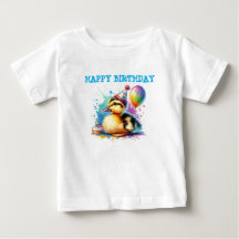 camisa de aniversário de patinho bebê fofo