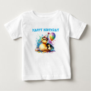camisa de aniversário de patinho bebê fofo