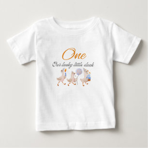 Camisa de aniversário de pato fofo para menino ou