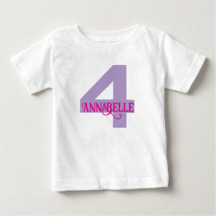 Camisa de Aniversário de Quatro Anos para Meninas