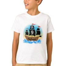 Camisa de aniversário do navio pirata