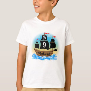 Camisa de aniversário do navio pirata