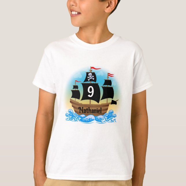 Camisa de aniversário do navio pirata (Frente)