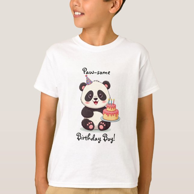 Camisa de Aniversário do Panda Menino (Frente)