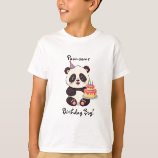 Camisa de Aniversário do Panda Menino