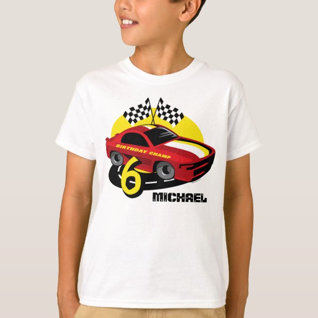 Camisa de aniversário do Race Car 6 (Frente)