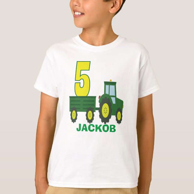 Camisa de aniversário do trator - aniversário pers (Frente)