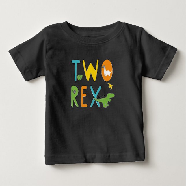 Camisa de Aniversário Dois Rex para Menino Bebê Di (Frente)