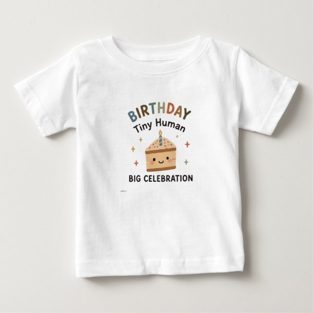 Camisa de Aniversário Fofa para Meninos e Meninas (Frente)