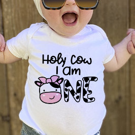 Camisa de Aniversário 'Holy Cow I Am One Girl' 1º 