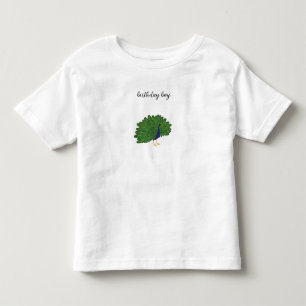 Camisa de Aniversário Menino Pavão Fofo para Crian