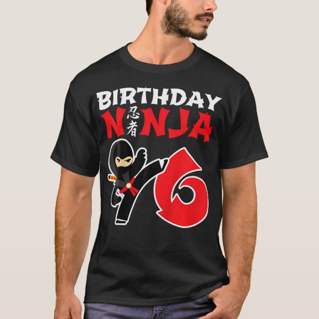 Camisa de aniversário Ninja - Aniversário Ninja de (Frente)