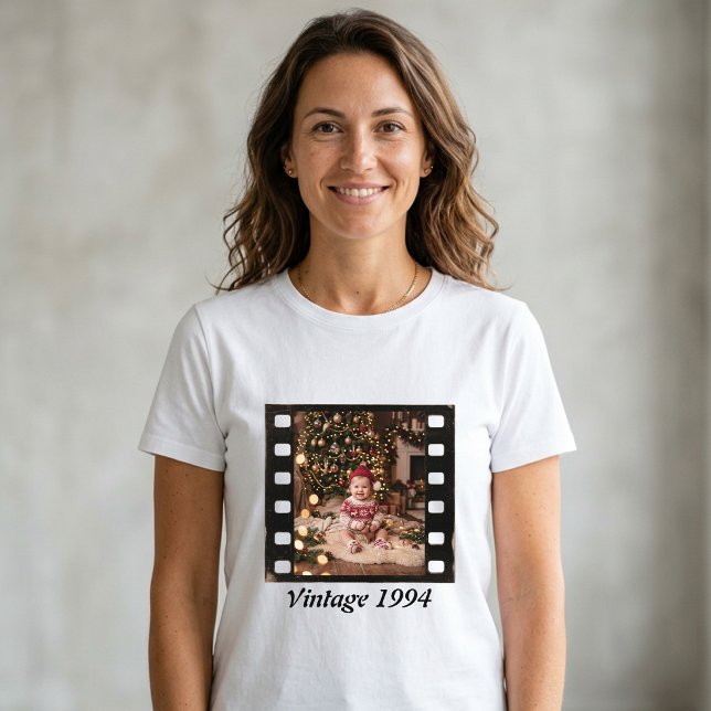 Camisa de Aniversário Personalizada com Foto e Ano (Criador carregado)
