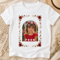 Camisa de Aniversário Personalizada Menina Idade 4