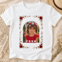 Camisa de Aniversário Personalizada Menina Idade 4