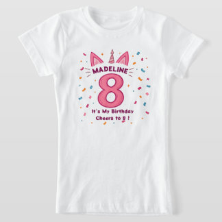 Camisa de aniversário personalizada para raparigas