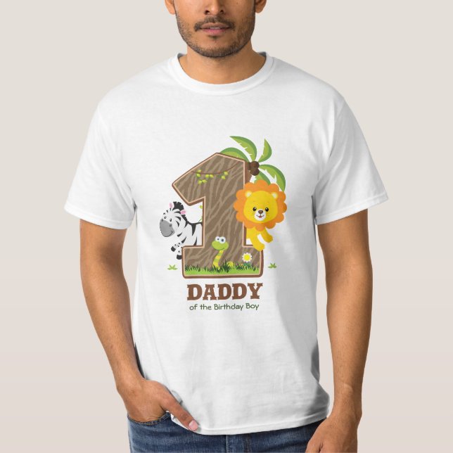 Camisa de aniversário personalizada Safari para o  (Frente)