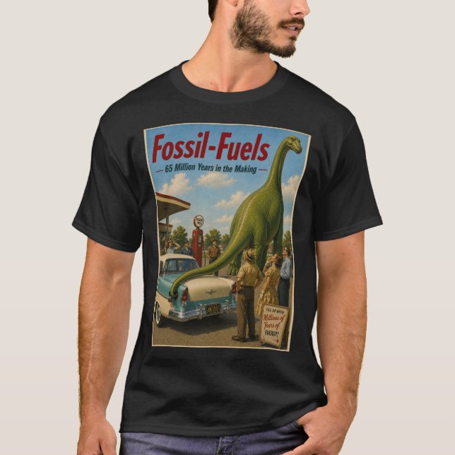 Camisa de Anúncio Falso de Combustíveis Fósseis (Frente)