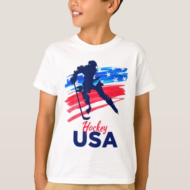 Camisa de Apoio à Equipe de Hóquei EUA Hóquei no G (Frente)