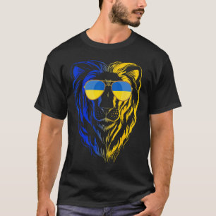 Camisa de Apoio ao Leão da Ucrânia #nowar Fica Com