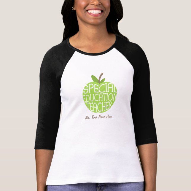 Camisa de Apple do verde do professor do ensino (Frente)