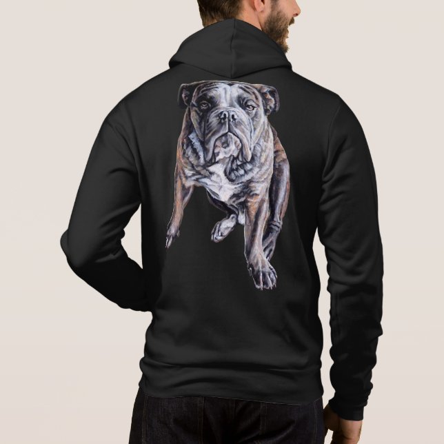 Camisa de Arte Bulldog Jaqueta Hoodie Masculina (Verso)