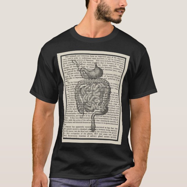 Camisa De Arte Da Anatomia Do Sistema Digestivo Nº (Frente)