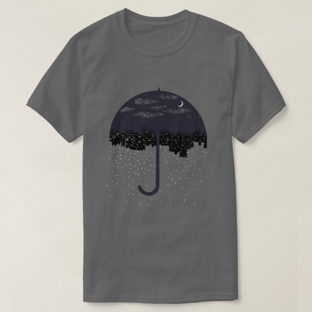 Camisa De Arte Da Chuva Das Luzes Dos Guarda-chuva (Frente do Design)