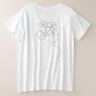 Camisa de Arte da Mulher Floral Minimalista - Eleg