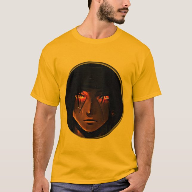Camisa De Arte De Anime Com Olhos Intensos - Teto  (Frente)