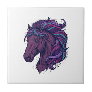 Camisa de arte de cabeça de cavalo colorida gravad